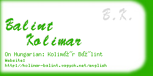 balint kolimar business card
